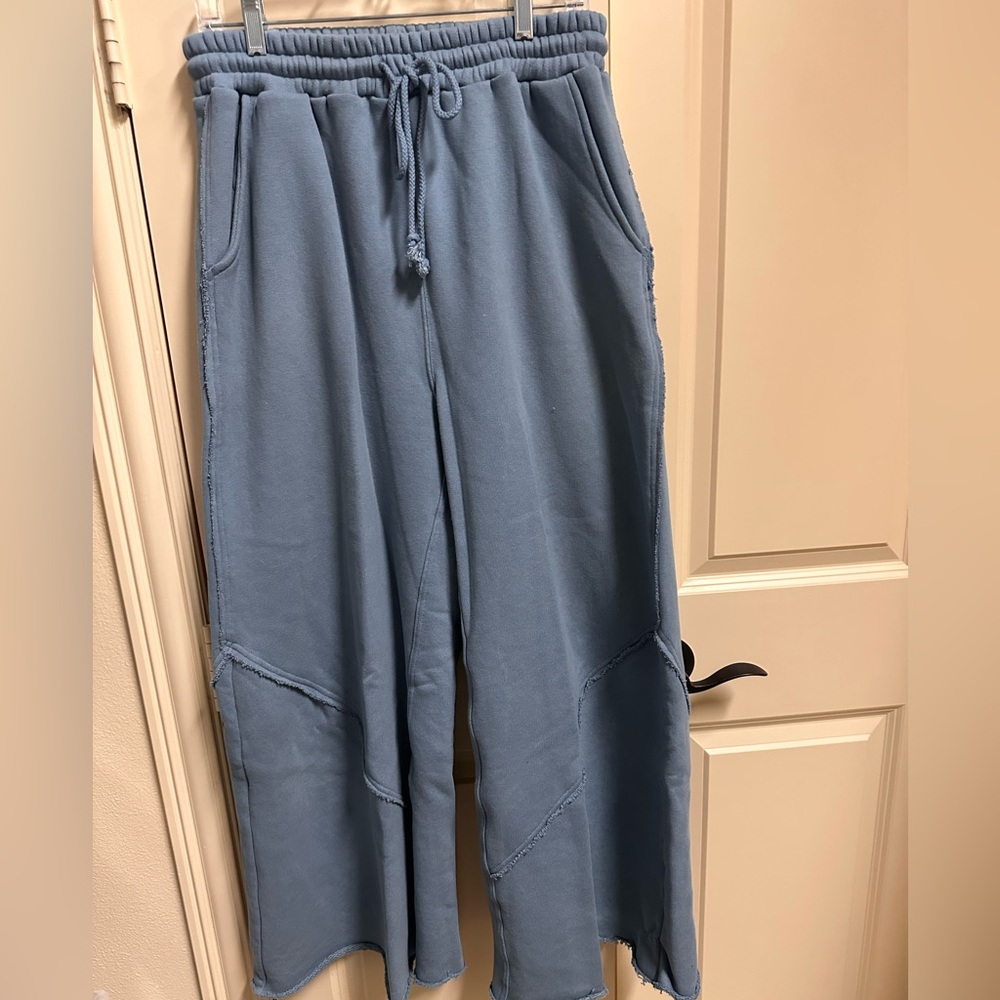Easel powder blue size large new wide leg sweat pant